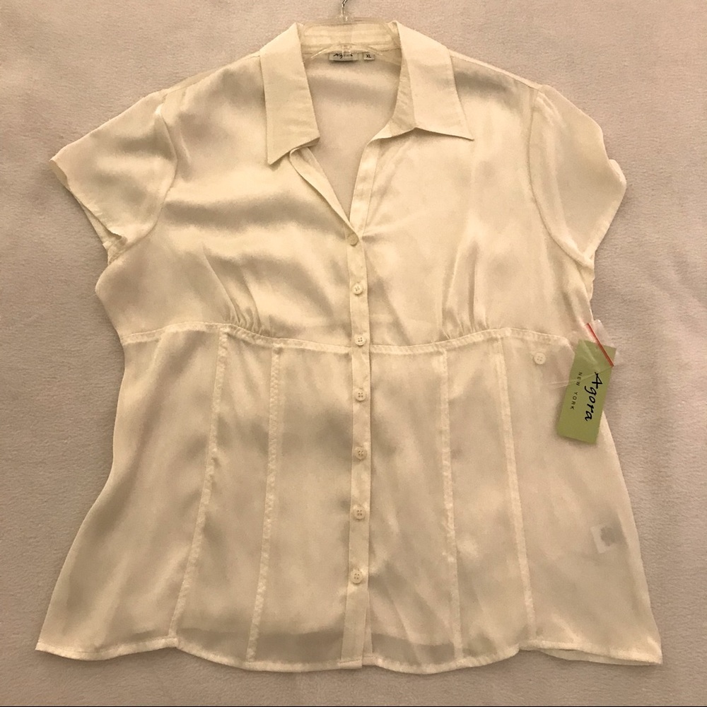 Agora New York Sheer Ivory Top